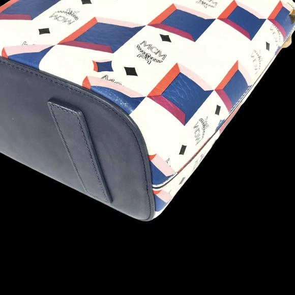 AUTH MCM RARE Monogram White Tote Handbag - Picture 8 of 15